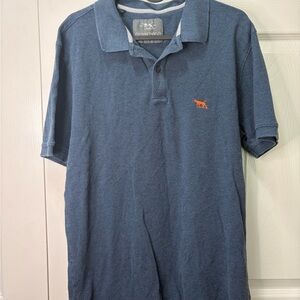 Men’s Navy Short-Sleeve Gunn Polo with Orange Logo